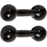 Par De Halter Bola Emborrachado Peso 1 Kg Exercício Em Casa Cor Preto