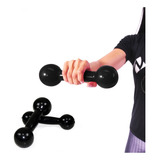 Par De Halter Emborrachado 1kg Bola Peso Academia Cor Preto