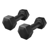 Par De Halteres 2kg Sextavados Emborrachados