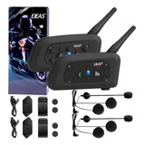 Par De Intercomunicador Capacete Moto Ejeas V6 Pro 800m Bluetooth 5 1 Bateria 18hs Conecta Até 6 Prova D água