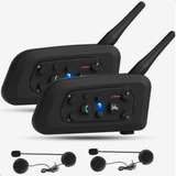 Par De Intercomunicador Capacete Moto V6 Pro 1200m Bluetooth