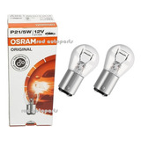 Par De Lampadas Osram 2 Polos P21 12v 5w Lanterna Freio