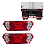 Par De Lanterna Traseira Led Caminhão Universal Caminhão
