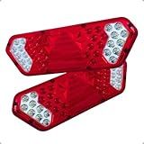 Par De Lanternas Traseiras Led 12 24v Compatível Carreta Guerra Caminhão GF Lanternas