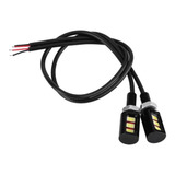 Par De Parafuso De Placa Luz 3 Leds Piscas Moto Carro Ambar