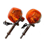 Par De Piscas Honda Cromado Cb 750 K 69 74 Com Haste