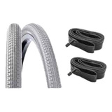 Par De Pneus Aro 24x1 3 8 Para Cadeira De Rodas 2 Camaras Cor Cinza