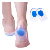 Par De Silicone Calcanhar Transparente Esporão Calcâneo Cor Transparente Fundo Azul
