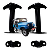 Par De Trava Prendedor Do Capô Jeep Willys Preto 2 Peças 