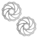Par Discos Rotor 180mm Freio Mec Hidraulico Inox Bike Mtb Dh Cor Prateado