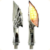 Par Duas Setas Modelo Prata Caveira Pisca Rosca Universal