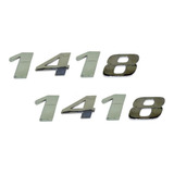 Par Emblema Caminhão Mb 1418 Adesivo Cromado Lateral