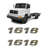 Par Emblema Caminhão Mb 1618 Adesivo Cromado Lateral 2pç 