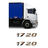 Par Emblema Caminhão Mb 1720 Adesivo Cromado Lateral 2pç 