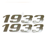 Par Emblema Caminhão Mb 1933 Adesivo Cromado Lateral 2jogos 