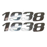 Par Emblema Caminhão Mb 1938 Adesivo Cromado Lateral 2jogos 