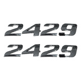 Par Emblema Caminhão Mb 2429 Adesivo Cromado Lateral 2jogos 