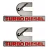 Par Emblema Cummins Turbo Diesel F250 Dodge Ram 2500