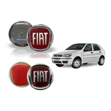 Par Emblemas Fiat Grade Mala Vermelho Cromado Palio G3 2006