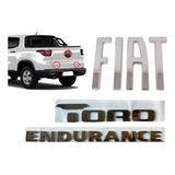 Par Emblemas Logotipo Cromado Toro Endurance Mala Fiat 2021