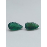 Par Esmeralda Natural Gota Pedra Preciosa 10x18mm 10 Quilat