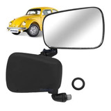 Par Espelho Retrovisor Externo Fusca - Plastico Preto - 2pç