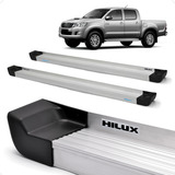Par Estribo Natural E Kit De Fixação Hilux Cabine Dupla 2007
