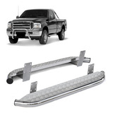 Par Estribo Tubo Chapa F250 Cabine Simples Cromado 2002 2003