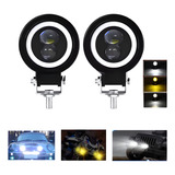 Par Faróis De Milha Moto Farol De Led Angel Eyes 15000lm