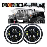 Par Farois Led 7 Polegadas Angel Eye X2 Jeep Carros E Motos