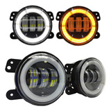 Par Farol 4 Polegadas Redondo Led Angel Eyes Drl Seta