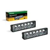 Par Farol Auxiliar Milha 6 Leds Retangular Slim 12 24v 6000k