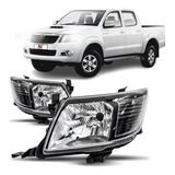 Par Farol Dianteiro Manual Hilux 2012 2013 2014 2015 Fume