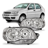 Par Farol Dianteiro Palio G3 2014 2015 2016 Máscara Cromada