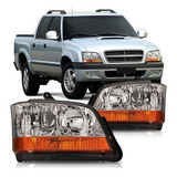 Par Farol Dianteiro S10 Blazer 2001 2002 03 Pisca Âmbar Tyc