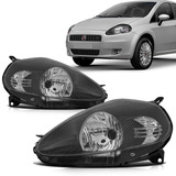 Par Farol Fiat Punto 08 2009 2010 2011 2012 Máscara Negra