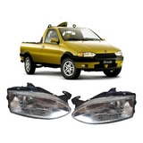 Par Farol Fiat Strada G1 1996 1997 1998 1999 2000 2001 Vidro