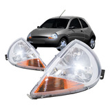 Par Farol Ford Ka 97 98 99 00 01 Âmbar Com Foco Duplo