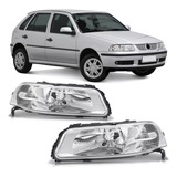 Par Farol Gol Saveiro 2000 A 2005 G3 Cromado Foco Simples