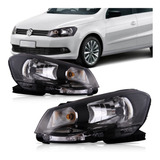 Par Farol Gol Voyage Saveiro G6 13 16 Mascara Negra Simples