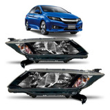 Par Farol Honda City 2014 2015 2016 Manual Máscara Negra