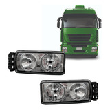 Par Farol Iveco Stralis Tector Fundo Cromado 
