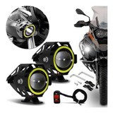 Par Farol Led Angel Eye Auxiliar Neblina Moto U7 Luz Branco