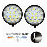 Par Farol Milha 14 Leds 42w Redondo 11cm 12v 24v 6000k