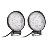 Par Farol Milha Aux Redondo 9 Leds Carro Caminhão 54w 12 24v
