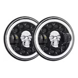 Par Farol Milha Led 36w Angel Eyes 12 24v Moto Caveira Rgb