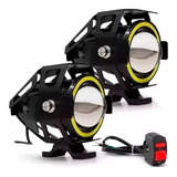 Par Farol Milha Led Auxiliar Moto U7 Neblina Forte Potente