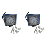 Par Farol Milha Led Quadrado 27w 12v 24v Carro Jeep Caminhã