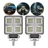 Par Farol Milha Led Quadrado Potente Caminhão Trator 240w