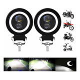 Par Farol Milha Moto Angel Eye Led Auxiliar 15000lm Branco